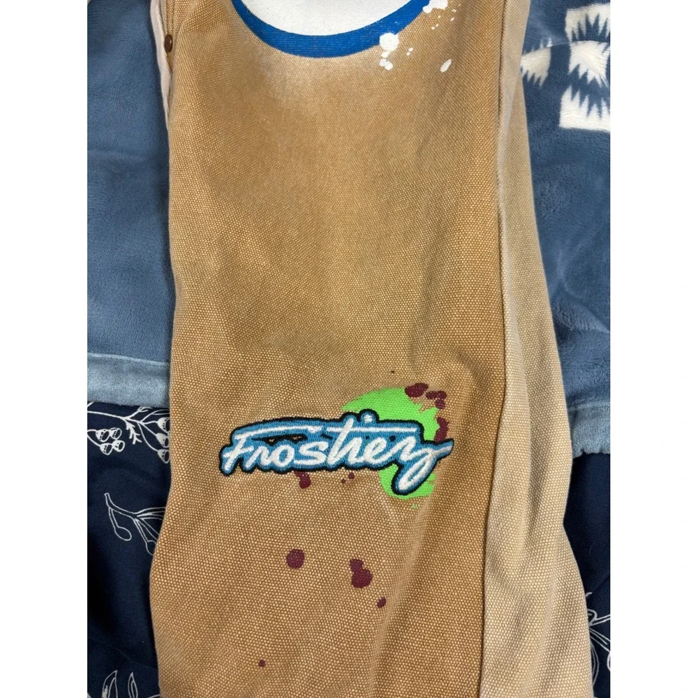 Polar Frostiez Tan Canvas Peace Sign Paint Splatter Double Knee Pants Size 32